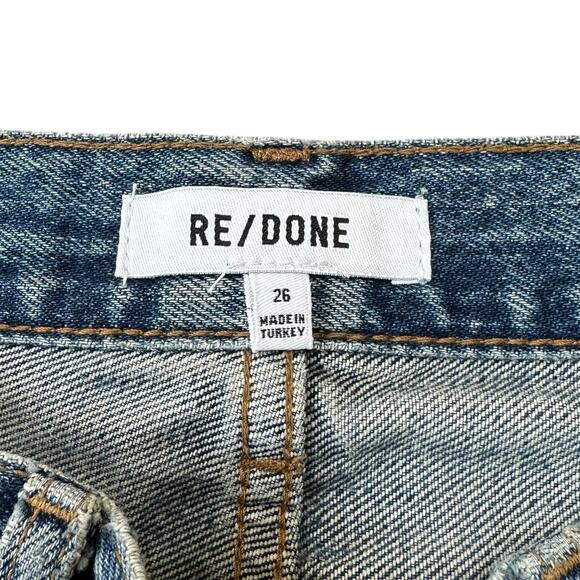 RE/DONE High Rise Relaxed Straight Jeans in in Crafted Indigo Women's Size 26 - Picture 8 of 12